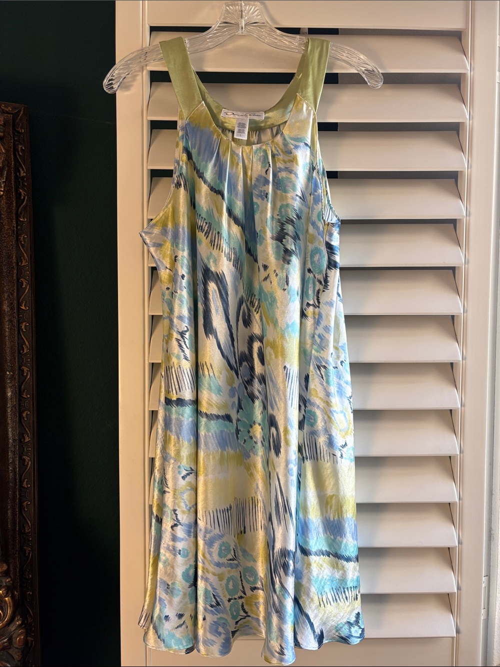 Oscar de la Renta Vintage Watercolor Shift Dress and Loungewear, size L
